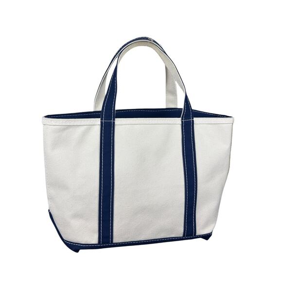 L.L. Bean Handbags - LL Bean Canvas Made in USA Navy Blue Zip Top Boat and Tote Top Handle Tote Bag